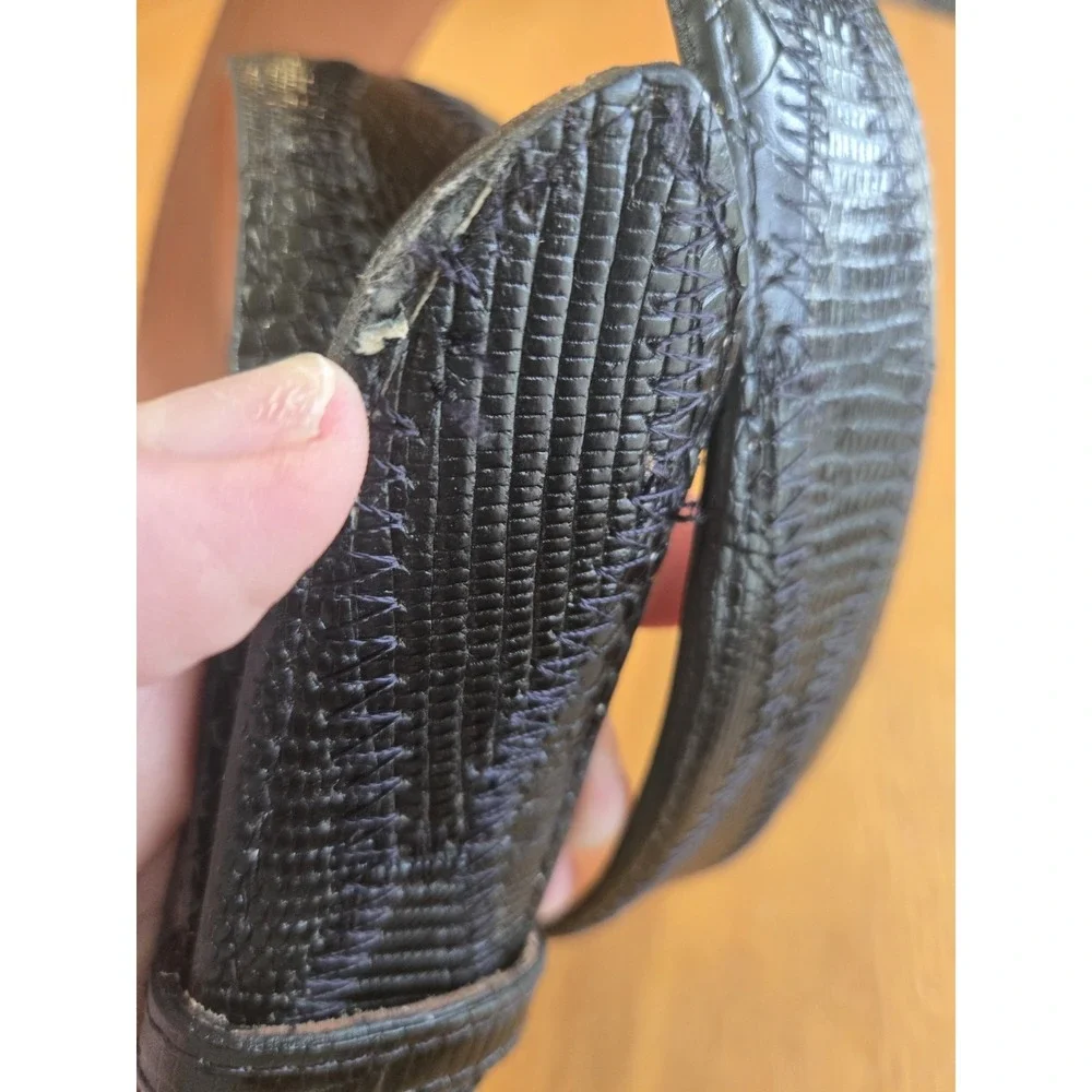 Nocona Black Genuine Lizard Belt - Men's Size 38 Reptile VTG